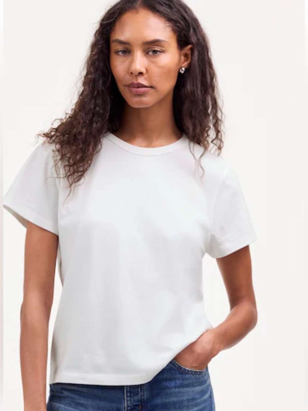 Madewell women’s perfect crew neck white t shirt